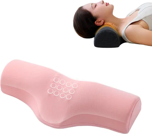 Vista 11 de Almohada cervical para aliviar el dolor de cuello, almohada de espuma viscoelástica para apoyo de refuerzo y relajación de hombros, dispositivos