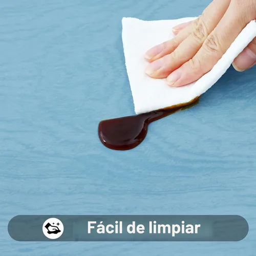 Vista 4 de Smiry Mantel rectangular, impermeable, elástico, ajustable para mesas de 4 pies, manteles de vinilo con parte trasera de franela lavable