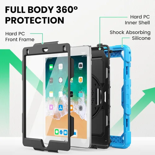 Vista 32 de SEYMAC para iPad Pro de 11 pulgadas Funda M5 2025/M4 2024, Funda Protectora Resistente a Prueba de Golpes con Protector de Pantalla, Soporte