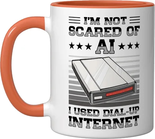 Vista 6 de 90s Nostalgia Retro 90s Dial Up Internet Vintage Ceramic Mug, Black/White