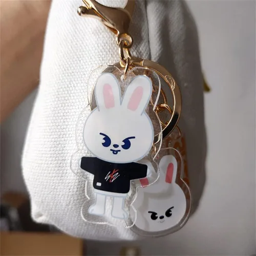 Vista 5 de MAXIDENT - Juego de regalo para niños, tarjetas fotográficas Lomo + llavero colgante Skzoo Felix Hyunjin Bangchan Changbin accesorios (A)