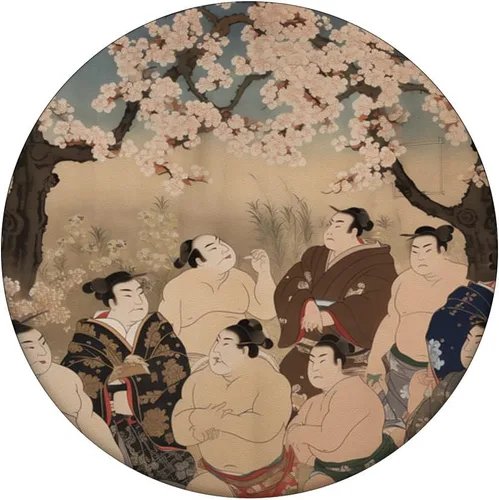 Vista 3 de Sumo Cherry Blossom Lucha en el Renacimiento estilo de pintura PopSockets intercambiables PopGrip