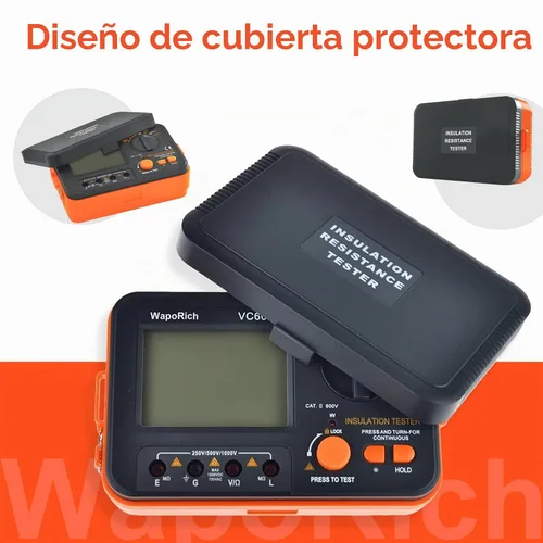 Vista 4 de Probador de resistencia de aislamiento de megohmímetro, 1999 Cuentas medidor de megaohmios 200MΩ~2K Megaohmios Megger con voltaje de prueba