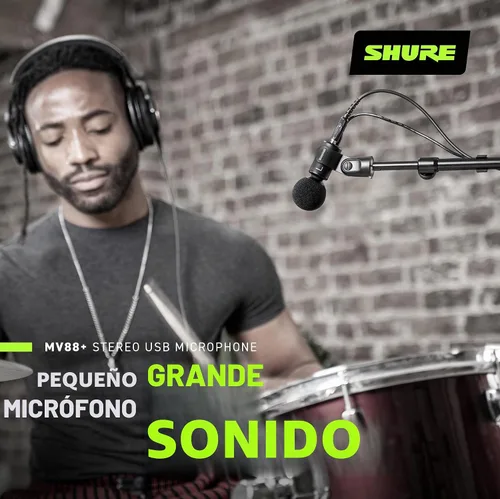 Vista 5 de Micrófono Shure MV88+ USB estéreo - Micrófono de condensador para transmisión y grabación de voces e instrumentos, compatible con Mac y Windows