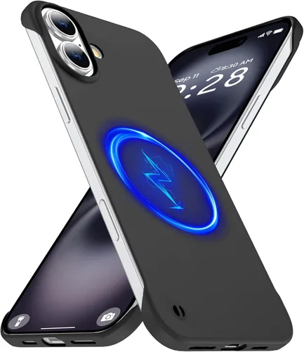 Vista 22 de GRECAZO Funda magnética delgada para iPhone 15 Plus de 6.7 pulgadas (2023), ultrafina, ligera, duradera, sin marco, mate, rígida, MagSafe con anillo