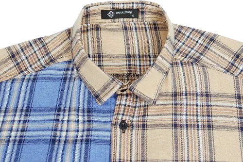 Vista 4 de Men's Long Sleeve Plaid Flannel Winter Warm Shirt Casual Button Down Slim Fit Shirts