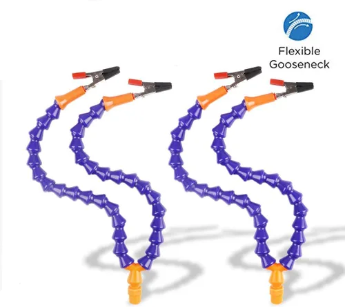 Vista 5 de Herramienta de tercera mano – Estación de soldadura mano – 3 brazos flexibles con tornillo de banco ajustable para mesa de escritorio, soporte