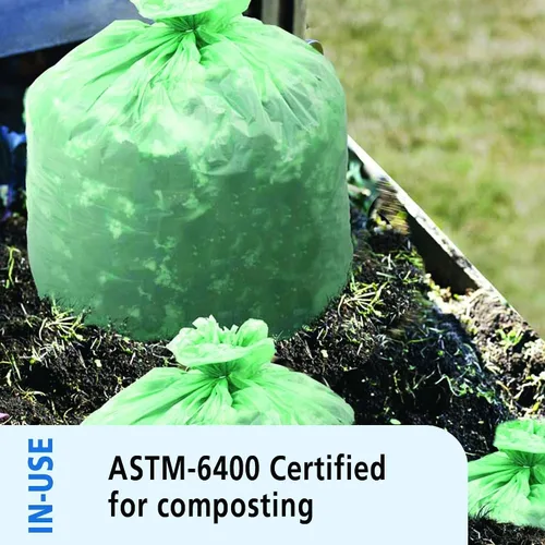 Vista 8 de Stout e2430e85 13 galones 24" x 30" Heavy Duty biodegradables bolsas de basura, 45 bolsas por caja, astm6400, verde, fabricado en Estados Unidos por
