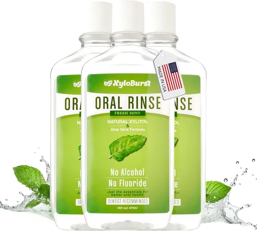 Vista 8 de Xyloburst Oral Rinse Kids Enjuague Bucal - Enjuague bucal con xilitol natural, enjuague bucal sin flúor con aloe vera, sin alcohol, 16 onzas líquidas