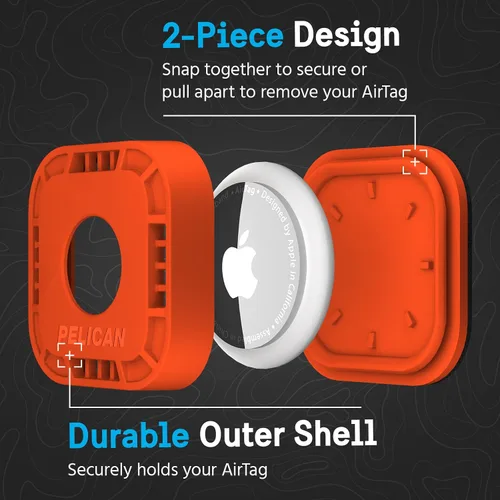 Vista 3 de Pelican Protector - Paquete de 4 soportes para Apple AirTag Funda Air Tag con adhesivo 3M Funda resistente a prueba de golpes para AirTag Stick