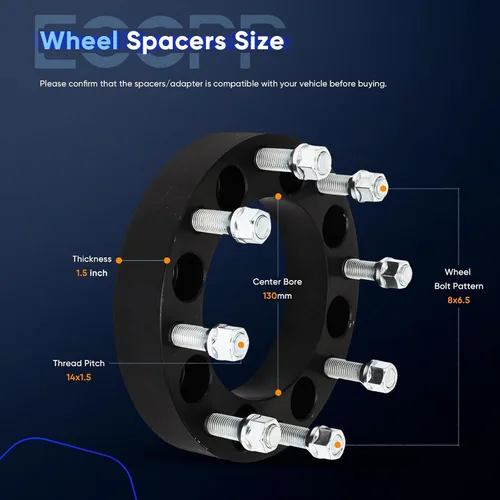 Vista 11 de ECCPP 4 Piezas 8 Lug 8x165.1mm a 8x180mm Adaptadores Espaciadores de Ruedas de Conversión 1.5 Pulgadas 8x6.5 a 8x180 Ajuste para Chevrolet Silverado