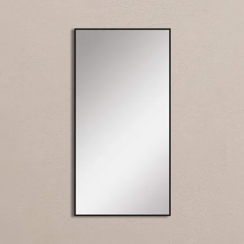 Vista 7 de Dowell Espejo de baño Espejo de pared rectangular con marco de metal Espejo de marco delgado Espejo de tocador de baño moderno - Negro 5004