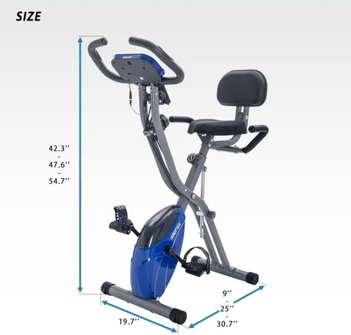 Vista 8 de Merax Bicicleta de entrenamiento para el hogar: bicicleta estática reclinada 2 en 1 y posiciones verticales de bicicleta de ciclismo