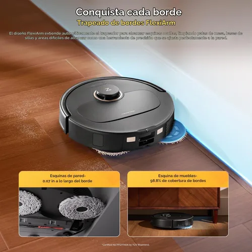 Vista 10 de roborock Qrevo S5V Robot Vacuum and Mop, FlexiArm Edge Mopping, 12,000Pa