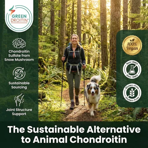 Vista 2 de Suplemento vegano de apoyo articular MSM de glucosamina condroitina MSM para mujeres y hombres. Sulfato de condrotina de hongo de nieve OptiMSM®