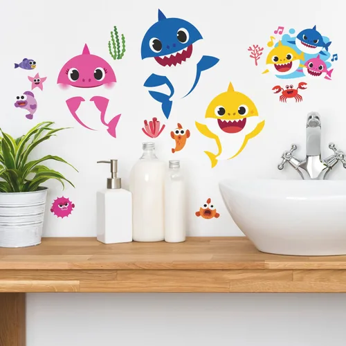 Vista 4 de RoomMates RMK4303SCS Baby Shark - Calcomanías de pared para despegar y pegar