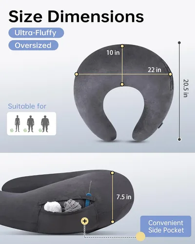 Vista 2 de ENITYA Almohada ergonómica en forma de U para lectura y juegos con soporte para el codo del brazo para adultos y niños, almohada de reposo en cama