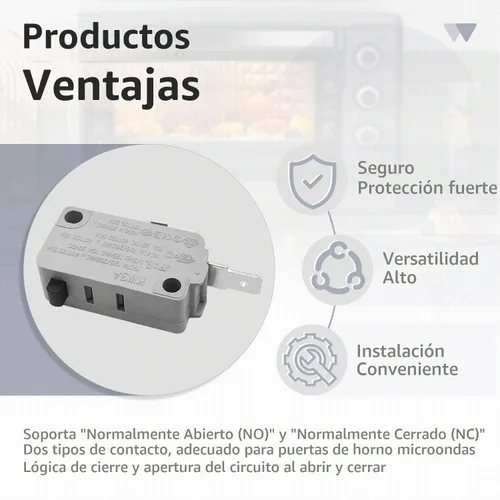 Vista 4 de Interruptor de puerta del horno de microondas KW3A 16A 2 normalmente 3 PAQUETES