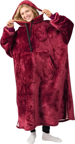 Vista 17 de PAVILIA Manta con Capucha para Mujeres, Manta Sherpa Usable para Hombres, Sudadera Cálida de Gran Tamaño, Manta con Capucha y Suéter, Negro