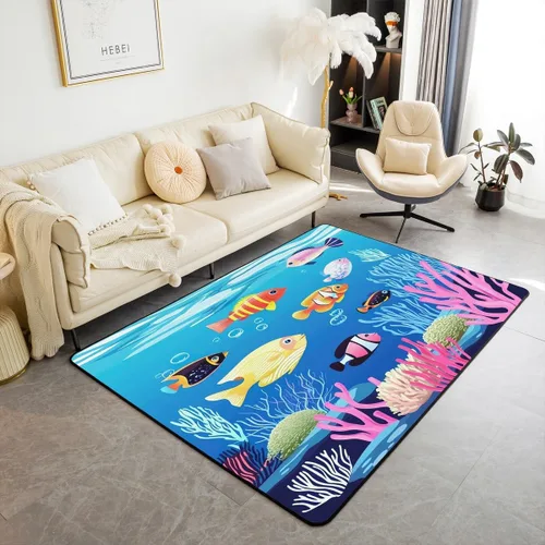 Vista 9 de Feelyou Alfombra de área con diseño de rosas de 3 x 5 para niños, con flores de Buterfly y luna, alfombra decorativa para dormitorio, niños, niñas
