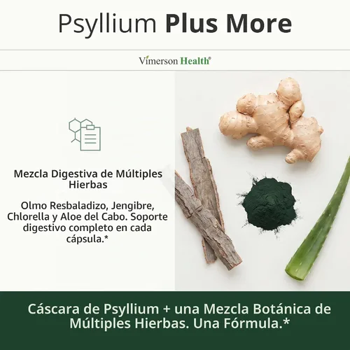 Vista 5 de Cápsulas de cáscara de psyllium 1080mg - 60 cápsulas de fibra de psyllium para regularidad