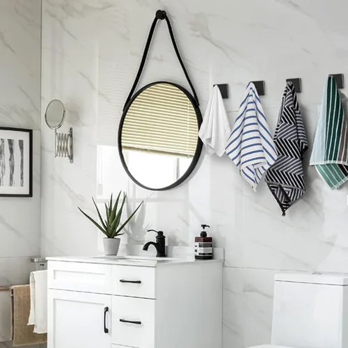Vista 5 de IBosins Paquete de 4 ganchos para toallas de mano para baño, pared, sala de estar, dormitorio, cocina, armario, colgador de gancho de acero