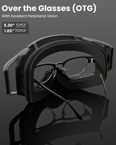 Vista 6 de OutdoorMaster Mustang - Gafas de motocross OTG, gafas de motocross, gafas de ATV para hombres, mujeres, adultos y jóvenes