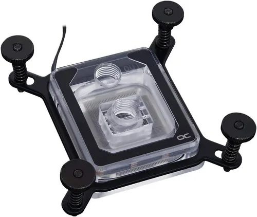 Vista 5 de Alphacool Eisblock Aurora XP3 Light CPU Bloque de agua y termal Grizzly AM5 Paquete de marco de sellado de contacto, Plexi