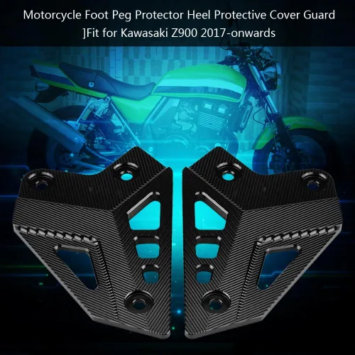 Vista 2 de Reposapiés de la motocicleta Protector de la clavija del pie Protector de la cubierta protectora del talón para Z900 2017-(negro)