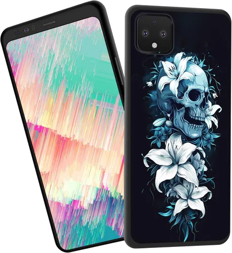 Vista 120 de Funda delgada para Google Pixel 4 XL, funda delgada de silicona de TPU suave a prueba de golpes para Google Pixel 4 XL, gato negro luna estrellada