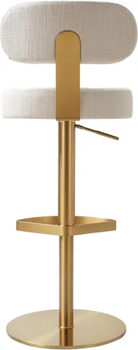 Vista 4 de TOV Furniture Taburete ajustable de tela de rendimiento texturizado crema Primrose