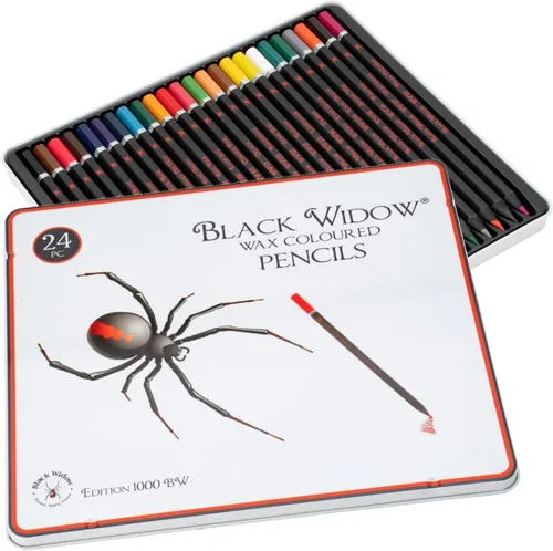 Vista 9 de Lápices de colores Black Widow para adultos, perfectos para libros de colorear