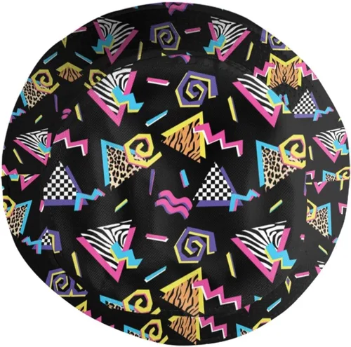 Vista 5 de Sombrero de pescador retro de los años 80 y 90 para hombres y mujeres, divertido sombrero de pesca de playa de verano, plegable, sombrero