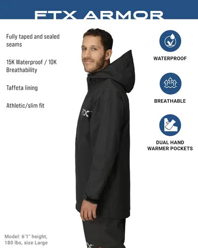 Vista 3 de [Usado] FROGG TOGGS FTX Armor Premium - Chaqueta impermeable para lluvia, pesca/pescadores para hombre