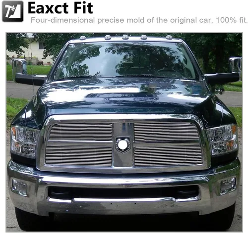 Vista 6 de Billet Grille Chrome Grill Insert Combo para Dodge Ram 2500/3500 2010-2012
