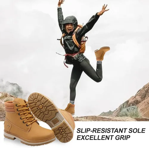 Vista 3 de sofysofy Botas de trabajo para mujer, impermeables, para senderismo, al aire libre, ligeras, cómodas