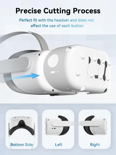 Vista 3 de CNBEYOUNG Carcasa de realidad virtual y cubierta de lente para Quest 2, cubierta protectora frontal que protege las cámaras y todos los puertos