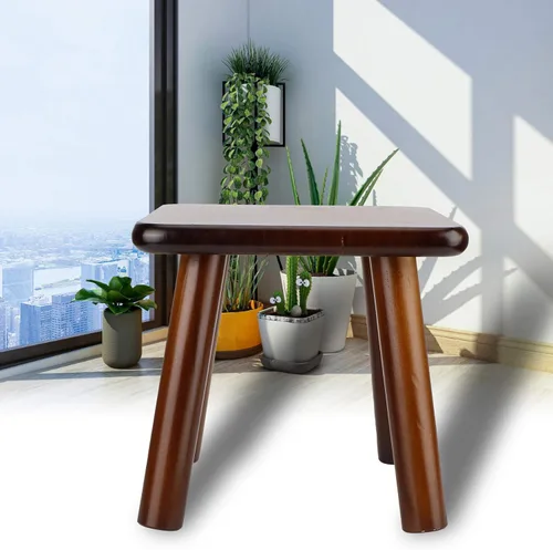 Vista 2 de POCREATION Taburete multiusos para niños, taburetes de madera para el hogar, bonito banco pequeño, asiento de pino para niños, taburete de muebles