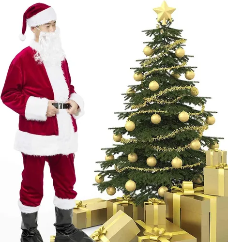 Vista 7 de Disfraz de Papá Noel de Navidad disfraz de Papá Noel de peluche trajes de Papá Noel