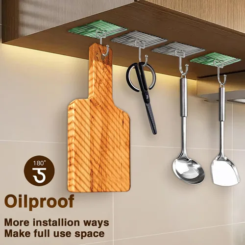 Vista 3 de Ganchos adhesivos acrílicos para colgar resistentes de 44 libras (máx.), ganchos para abrigos y toallas, ganchos de pared impermeables y resistentes