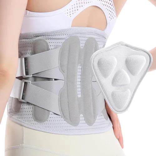 Vista 9 de Soporte de espalda para aliviar el dolor de espalda baja para mujeres, cinturón de apoyo lumbar ajustable, malla transpirable para hernia de disco