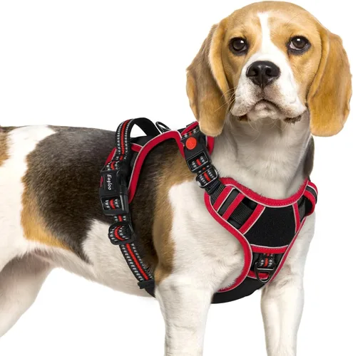 Vista 18 de Eagloo Arnés para perro de tamaño pequeño, fácil de llevar con 3 hebillas, arnés ajustable sin tirones para mascotas con sistema MOLLE, chaleco