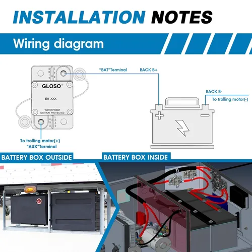 Vista 3 de GLOSO E97L Indicador LED T1 Interruptor de reinicio automático para disyuntor de circuito de Hi-Amp de camión RV marino (60A)