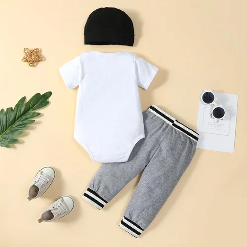 Vista 2 de Conjunto de mameluco y pantalones de manga larga para recién nacido, de algodón, para otoño e invierno