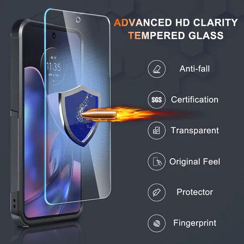 Vista 4 de Funda compatible con Moto G 5G 2024, cuerpo completo, resistente, resistente, a prueba de golpes, con correa de cordón, protector de pantalla