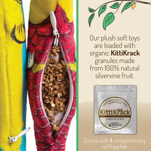 Vista 3 de Silvervine - Paquete de 2 juguetes orgánicos sustitutivos de hierba gatera para gatos y gatitos 100% natural cosechado en la naturaleza 2
