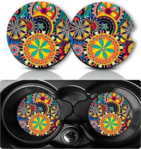 Vista 12 de Posavasos para Portavasos de Automóvil, 2 Piezas Universales Antideslizantes Geniales Calibre 12 con Forma de Bala de Latón y Goma para Automóvil