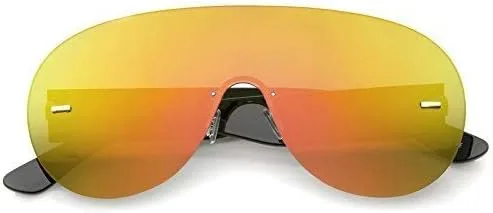Vista 2 de Futuristic Rimless Frame Mono Lens Aviator Shield Sunglasses 71mm