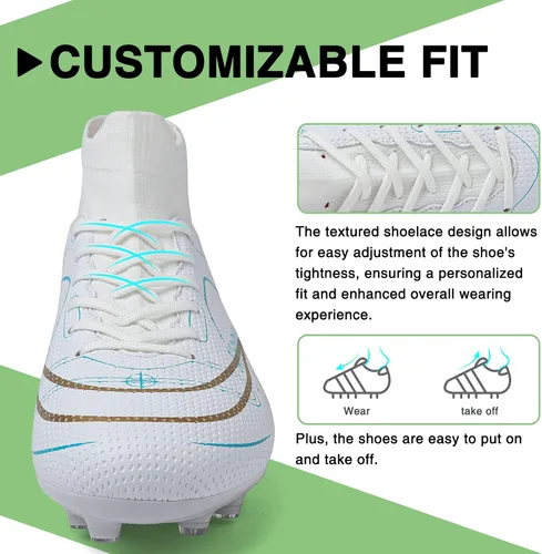 Vista 5 de Zapatos de fútbol para hombre y mujer, zapatos de fútbol para niño grande AGTF