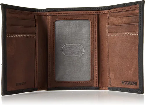 Vista 5 de WOLVERINE Men's Leather Trifold Wallet